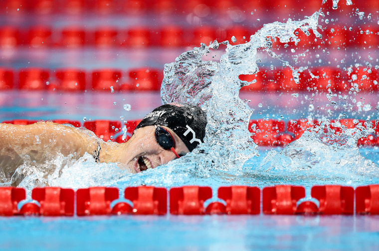 Katie Ledecky competes in the Women's 800m Freestyle Final