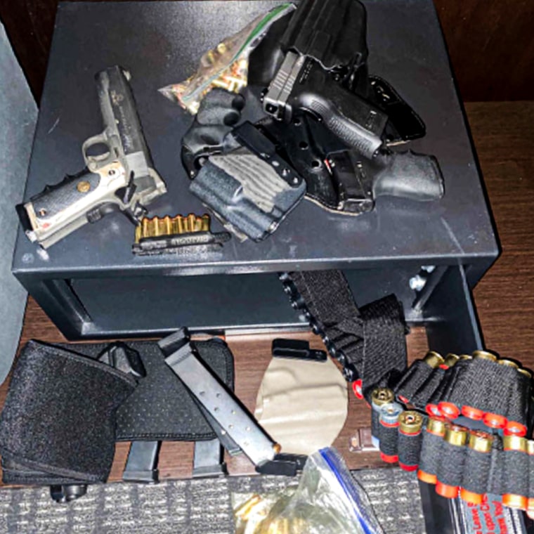 Mele took photos of the guns, holsters, ammunition and magazines they brought to the hotel room.