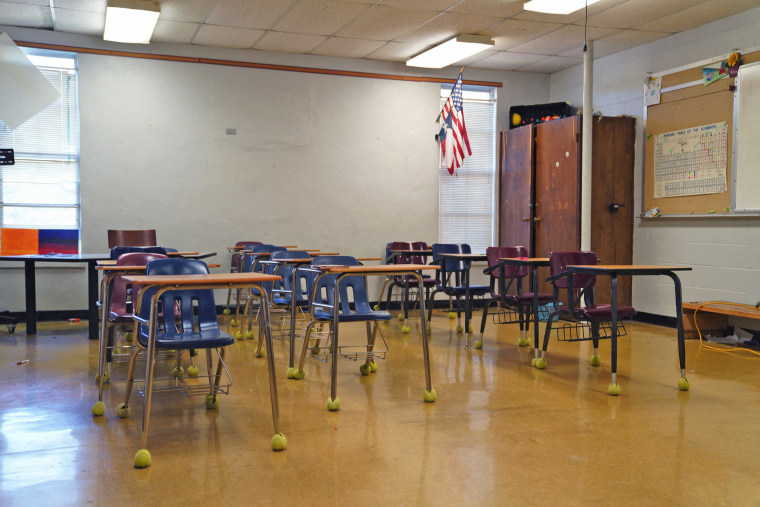 A classroom at the Utopia Independent School in Utopia, Texas.