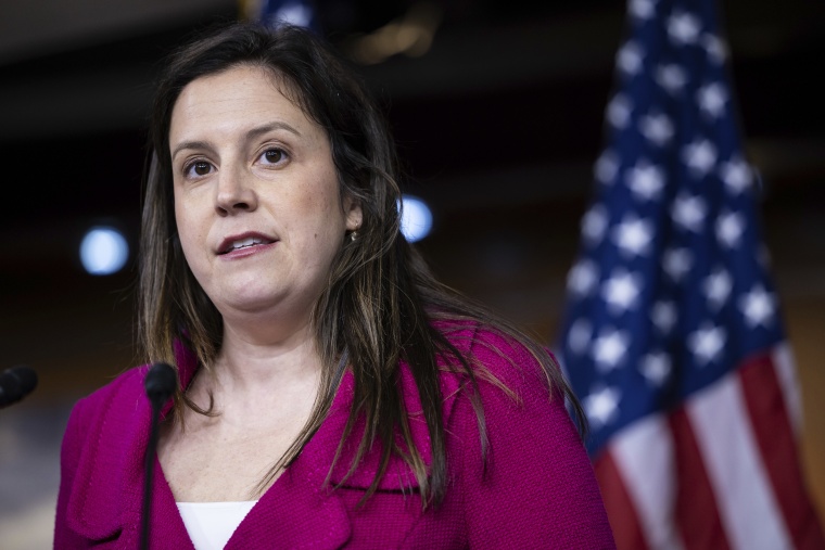 Elise Stefanik during a press conference at the US Capitol
