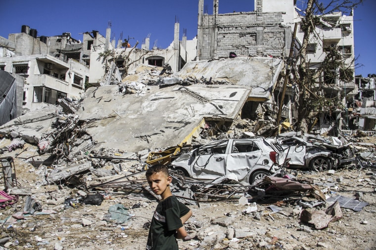 Debris left behind from Al-Shifa Hospital after the Israeli forces withdrawal