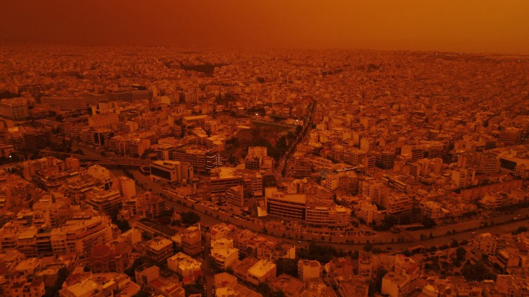 African Dust Clouds Settle Over Athens