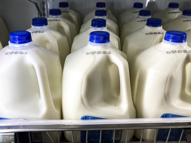 Milk at a grocery store in Philadelphia on July 12, 2022. 