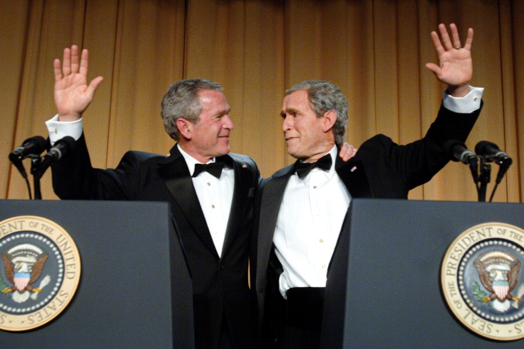 George W. Bush and his inner monologue, played by Steve Bridges.