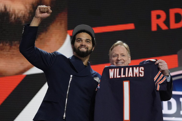 Image: Caleb Williams and Roger Goodell