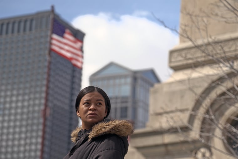 Elibexis Alvarez outside the Chicago Riverwalk on March 21, 2024.