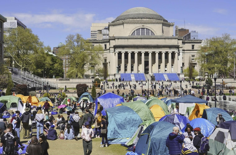 The "Gaza Solidarity" encampment at Columbia University on April 25, 2024.