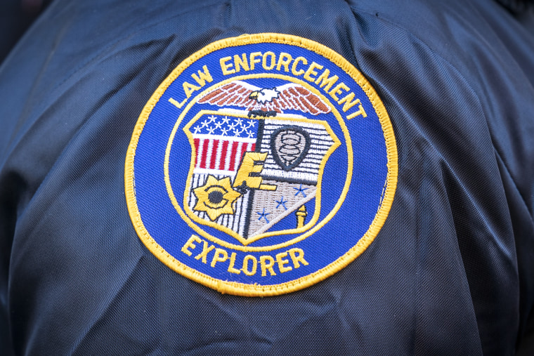 Police explorer patch on March 3, 2021.