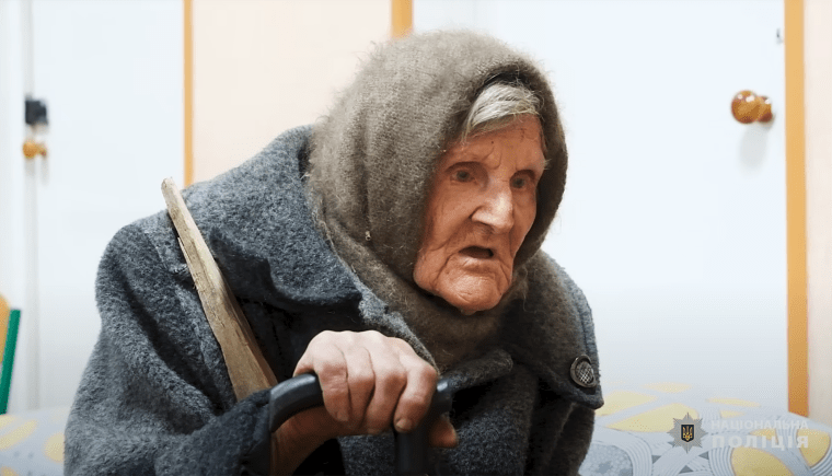 Elderly Ukrainian Woman Treks 6 Miles Under Russian Shelling