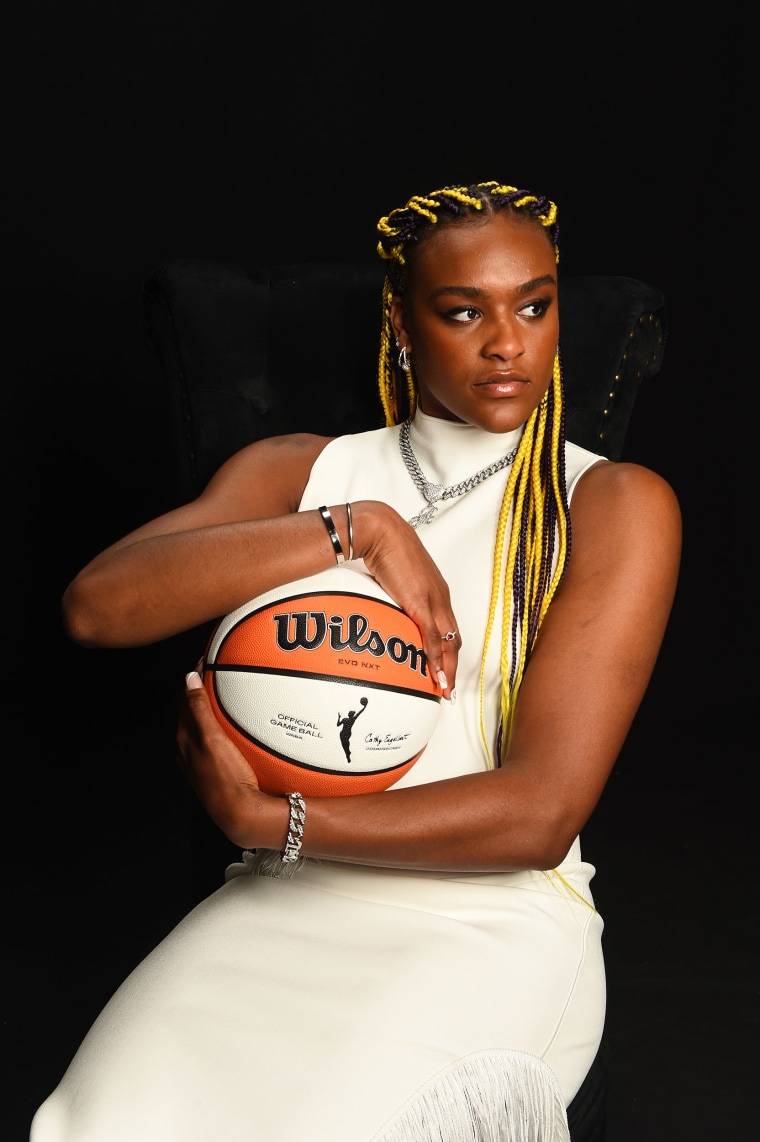 Aaliyah Edwards at the 2024 WNBA draft.