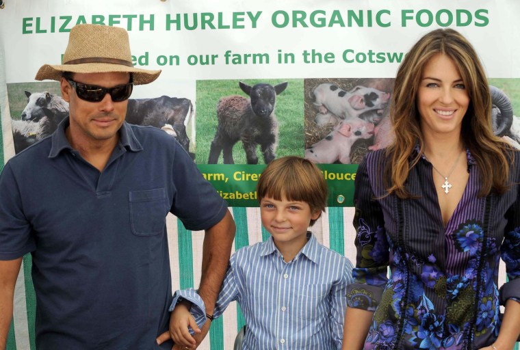 Elizabeth Hurley promotes her food range at Cirencester Farmers Market