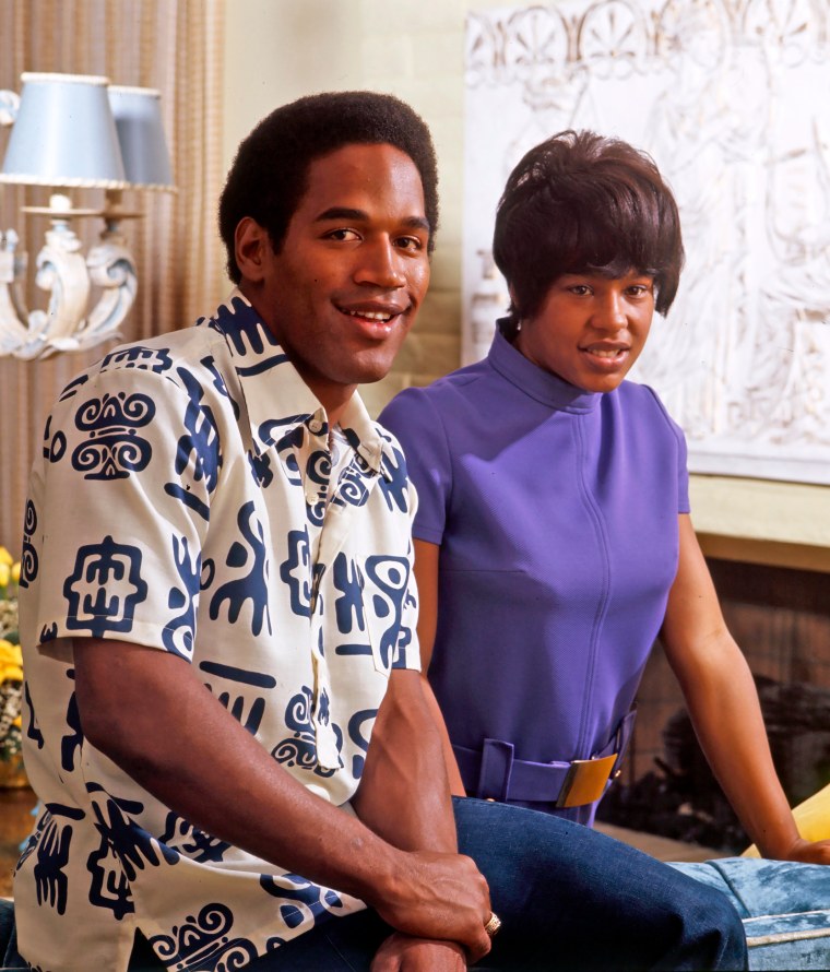 OJ Simpson at home with wife Marguerite Simpson in 1975.