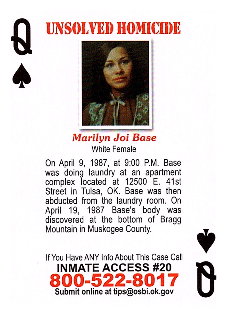 Marilyn Joi Base's playing card from the OSBI