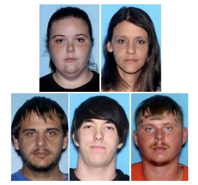 Las víctimas de izquierda a derecha: Chelsea Marie Reed; Shannon Melissa Randall; Robert Lee Brown; Justin Kaleb Reed; and Joseph Adam Turner.