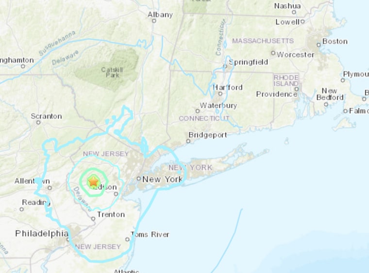 El epicentro del terremoto en Nueva York.
