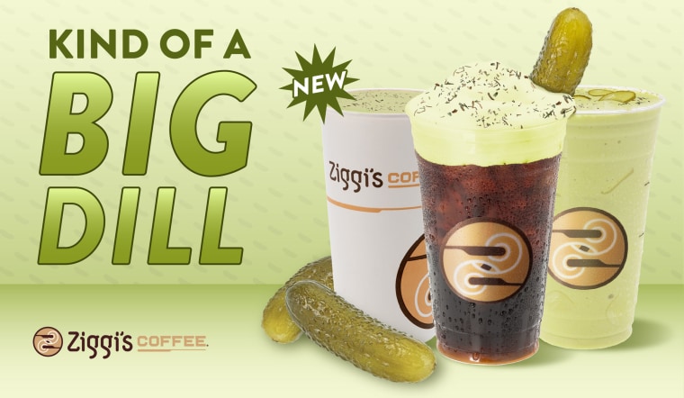 Ziggi’s pickle coffee line.