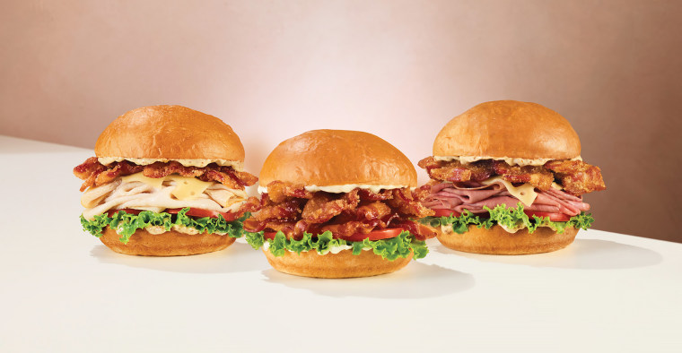Some of the freebie possibilities: Arby's Brown Sugar Bacon Sandwiches.