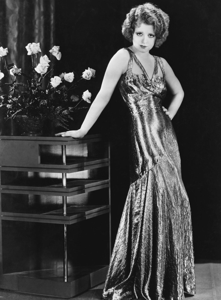 Actress Clara Bow in a Silver Dress