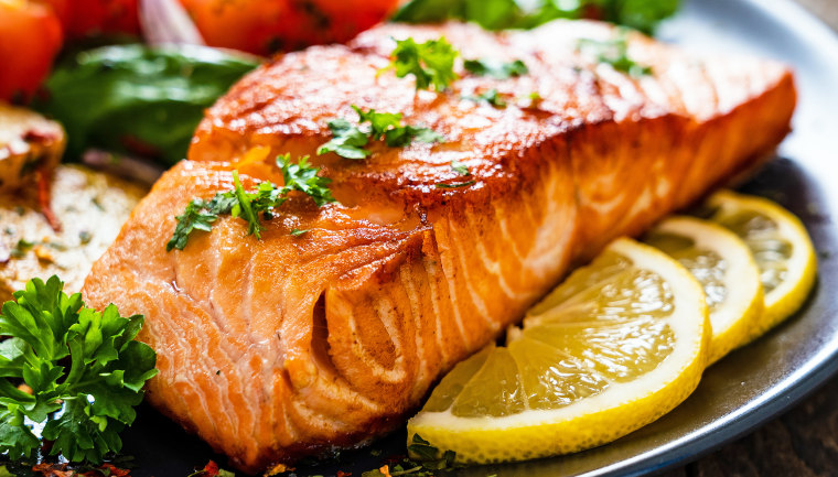 Barbecued salmon