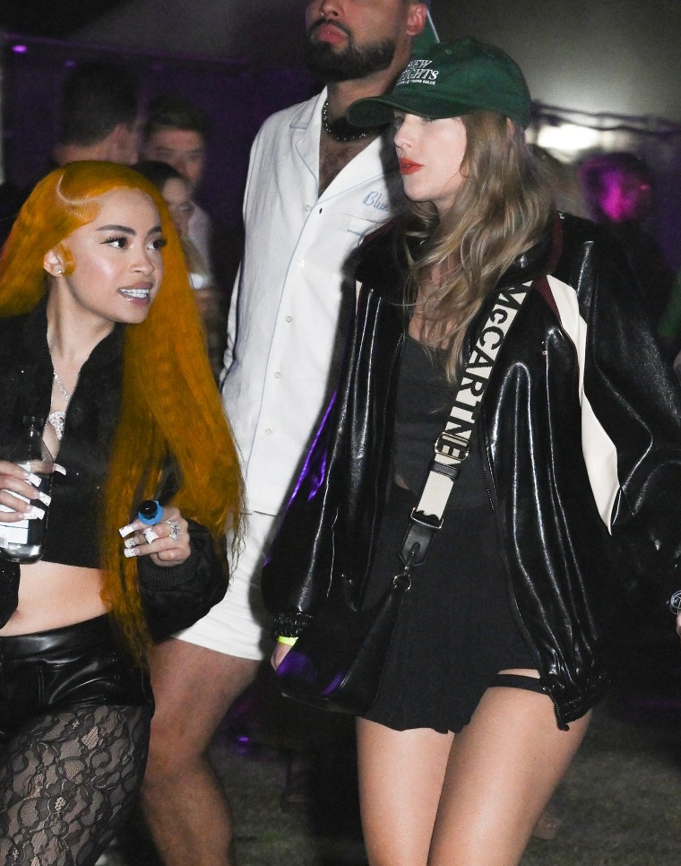 Ice Spice and Taylor Swift at Neon Carnival held during the Coachella Music and Arts Festival on April 13, 2024 in Thermal, California.