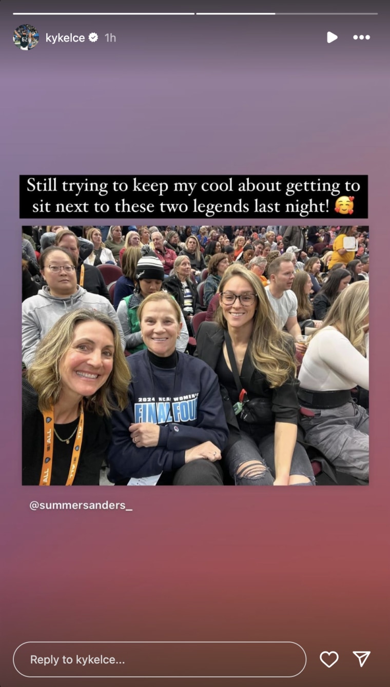 Kylie Kelce attends the NCAA women's Final Four.