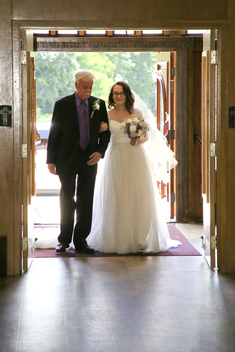 The author on her wedding day with her father.