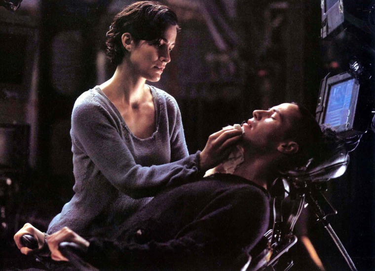 Keanu Reeves and Carrie-Anne Moss in "The Matrix."