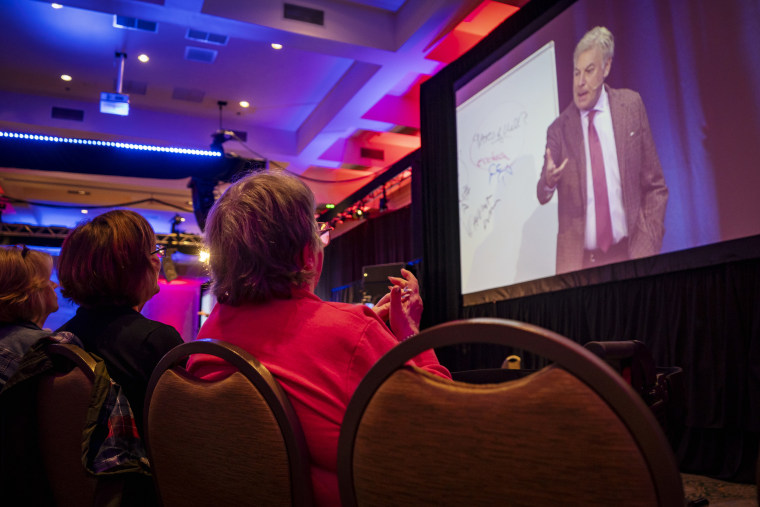 Lance Wallnau, speaker, CEO, podcast host, and author, speaks during FlashPoint LIVE, hosted at The Founders Inn and Spa in Virginia Beach on Friday, April 26, 2024. 