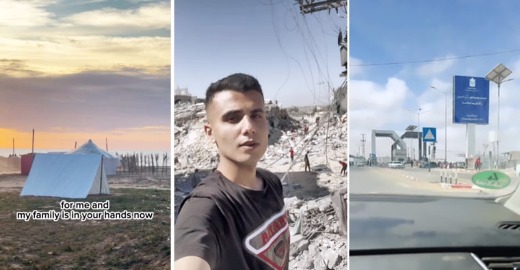Abdullah Alqatrawi's Instagram features videos he has shot around Gaza in the last few months, including his living conditions, left, the ruins of his neighborhood and his family crossing the border.