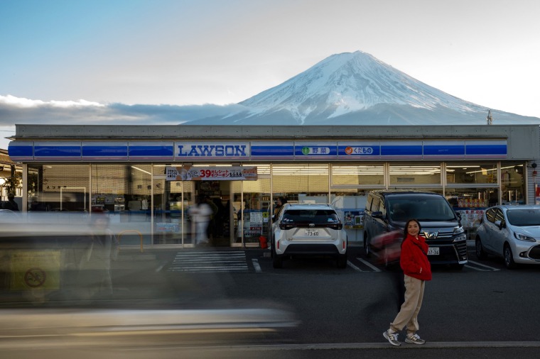 A huge black barrier to block Mount Fuji from view will be installed in a popular photo spot by Japanese authorities exasperated by crowds of badly behaved foreign tourists, it was reported on April 26, 2024. 