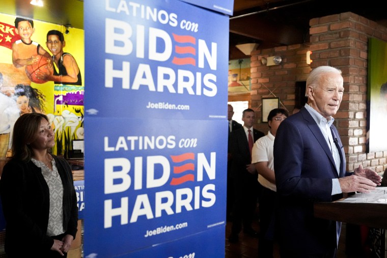 Joe Biden speaks at a campaign event in a Phoenix restaurant.