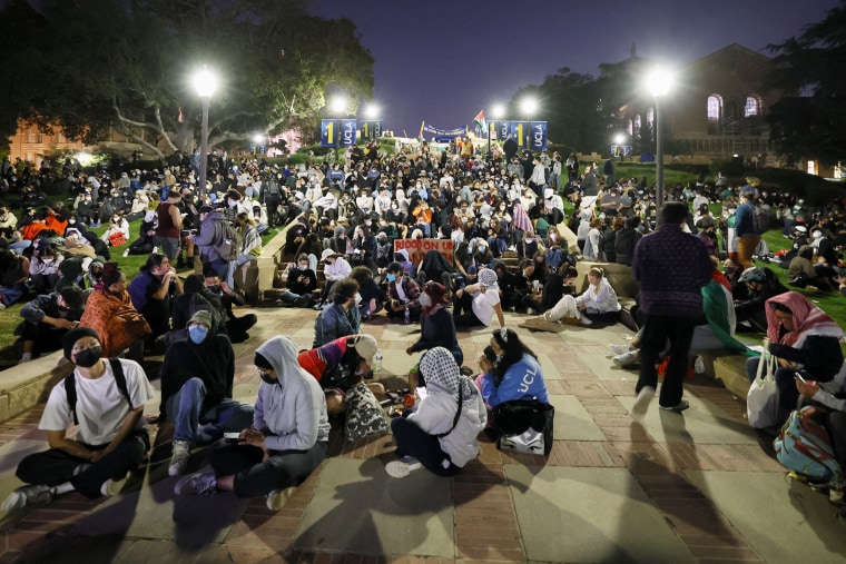 Pro-Palestinian protest at UCLA campus in Los Angeles