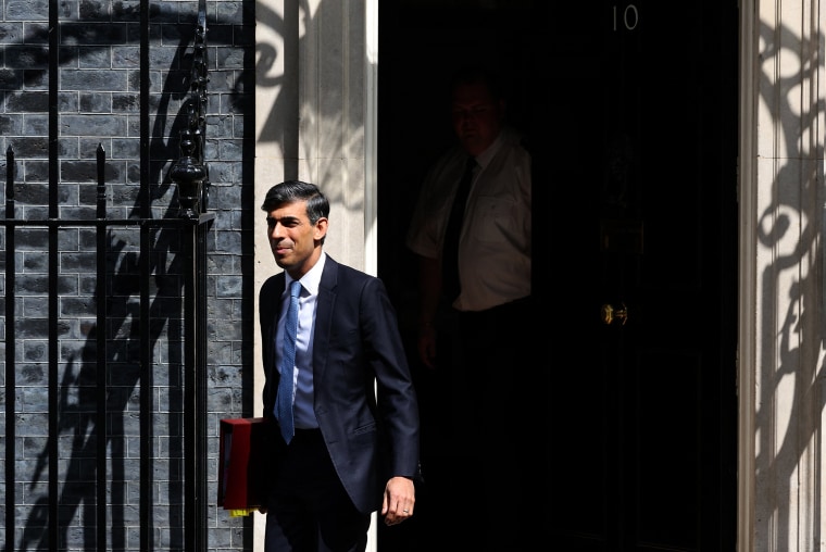 Rishi Sunak leaves 10 Downing Street ahead of local elections in England