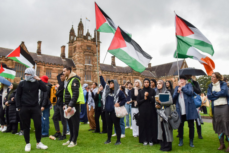 Pro-Palestinian protests at the University of Sydney in Australia