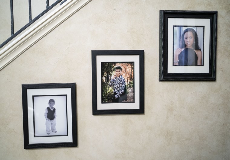 Photos of the children of Angela Jones and Dr. Wendell Jones at their home in Southlake.