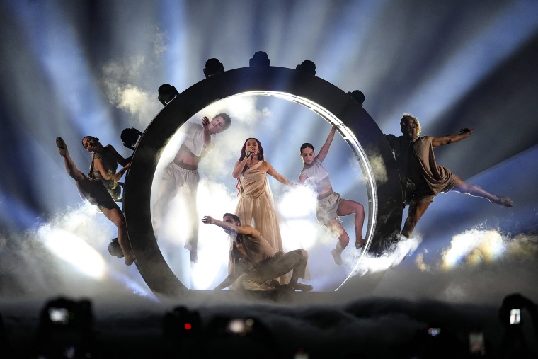 Israel performs at the Eurovision Song Contest in Malmo, Sweden. 
