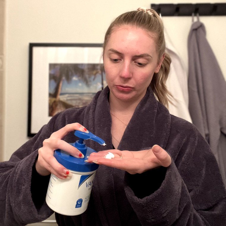Editorial director Lauren Swanson preferred thick moisturizers that combated any flaking or peeling she had from Accutane.