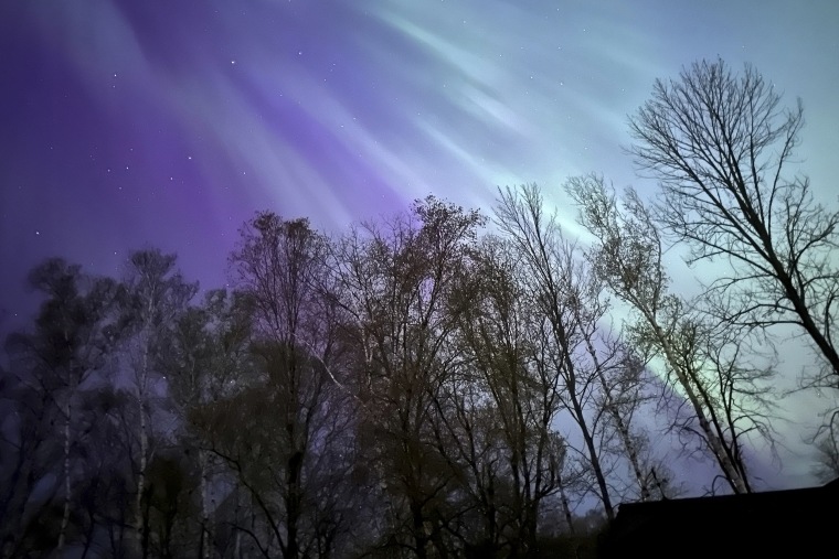 Northern Lights are seen in Fredericton, Canada