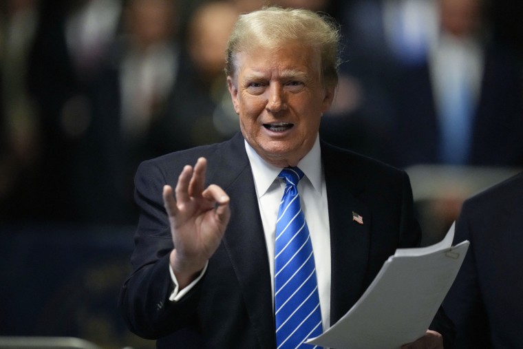 Former President Donald Trump  at Manhattan Criminal Court