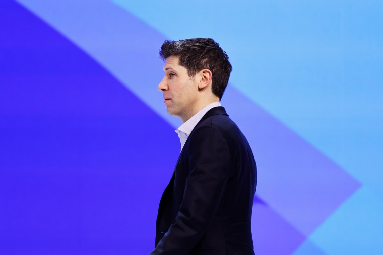 Sam Altman during a panel session of the World Economic Forum 
