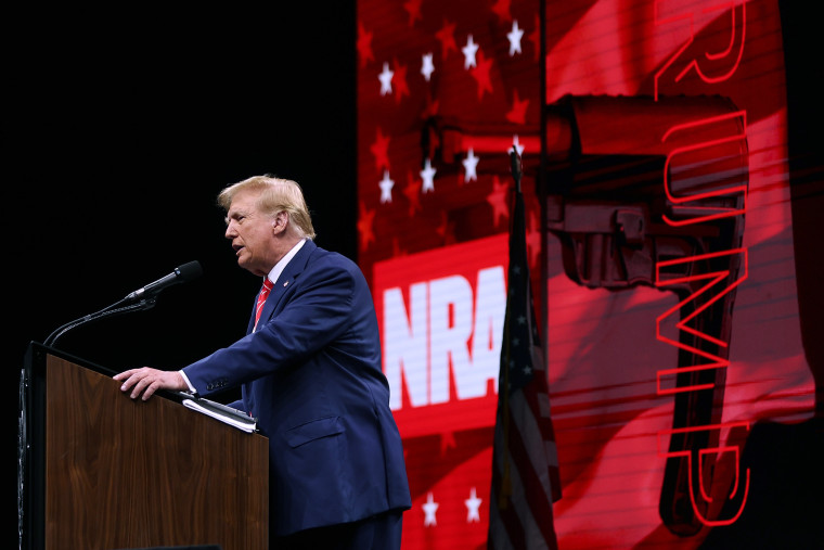Donald Trump, politicians and gun enthusiasts attend the NRA's annual meeting in Dallas