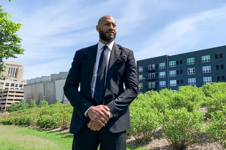 Royce White stands outside of U.S. Bank Stadium