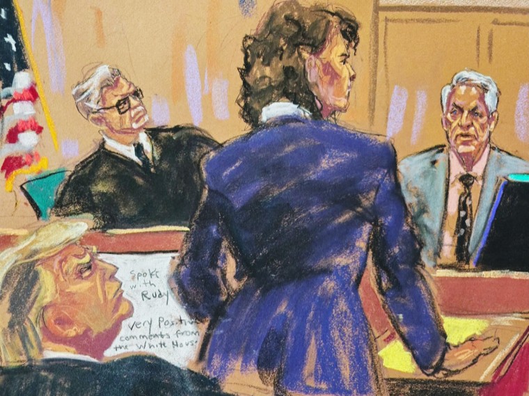 Sketch of Robert Costello being cross-examined