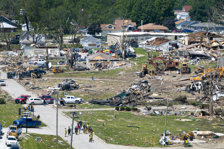 Devastation left behind after a tornado