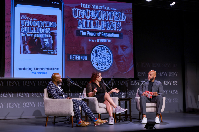 Trymaine Lee, Michael Harriot and Nikole Hannah-Jones.