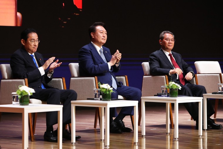 China holds rare summit with U.S.-allied South Korea and Japan
