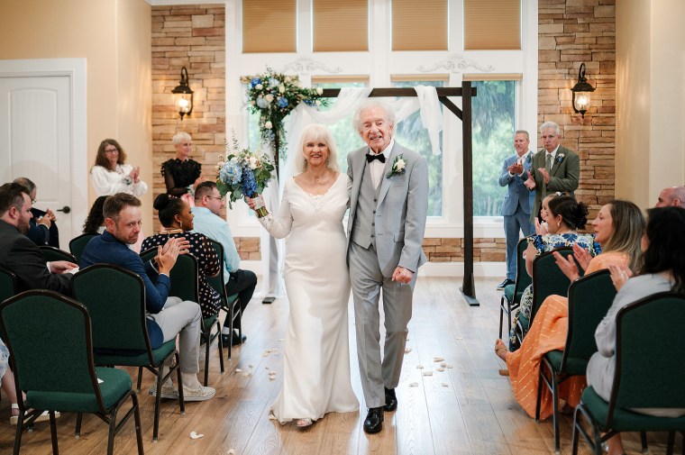 Bride, 88, Finally Wears Wedding Dress, Veil, Marries First Crush