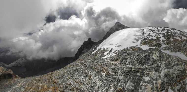 Una vista aérea de los restos del glaciar Humboldt, en Mérida, Venezuela.