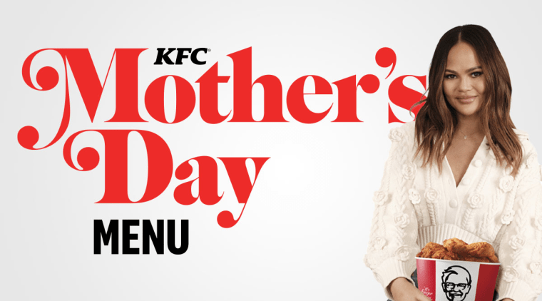 KFC is partnering with Chrissy Tiegen for a Mother's Day menu.