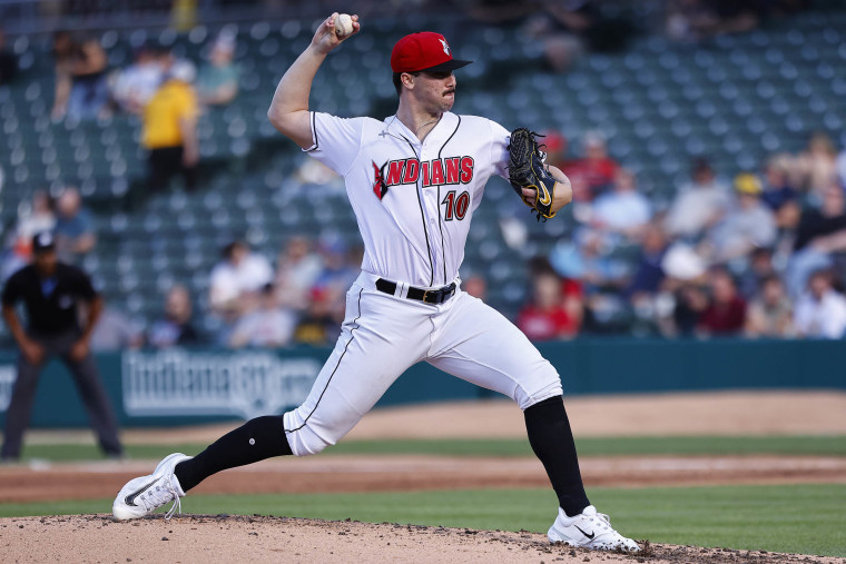 Paul Skenes pitching for Indianapolis Indians in April 2024.